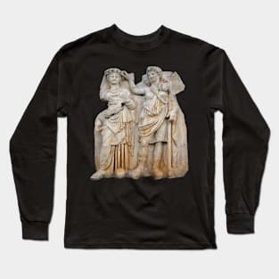 Aphrodite Crowned By Andreia Sebastion Relief Classical Art Cut Out Long Sleeve T-Shirt